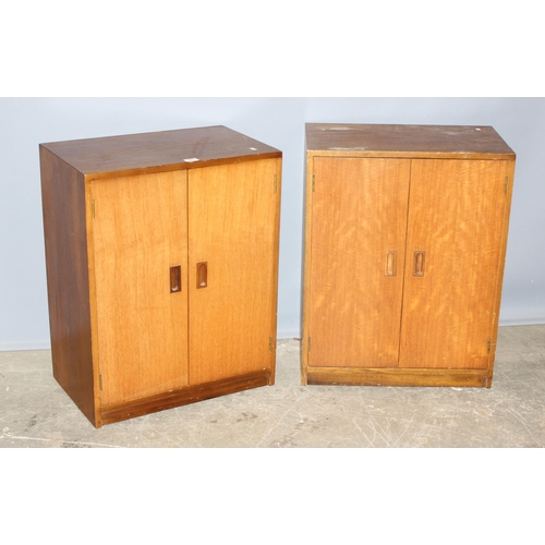 63 - A pair of mid-century wooden record cabinet by Phoenix, each approx 61cm wide x 77cm tall