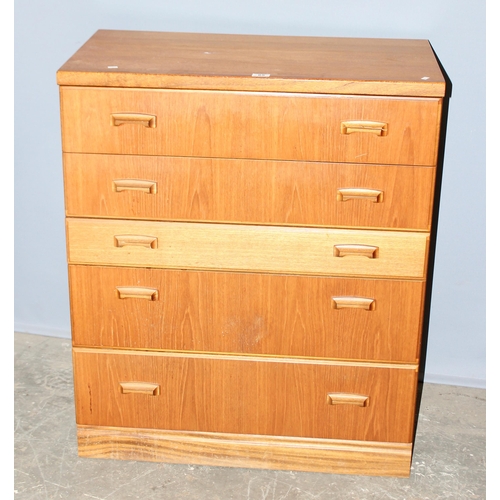 65 - A retro McIntosh 5 drawer chest of drawers, approx 85cm wide x 101cm tall