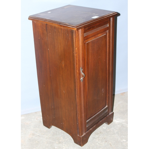 67 - Antique mahogany pot cupboard with 2 internal drawers, approx 36cm wide x 76cm tall