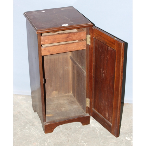 67 - Antique mahogany pot cupboard with 2 internal drawers, approx 36cm wide x 76cm tall