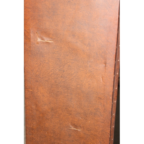 75A - A vintage leatherette 4 fold dressing screen, likely c.1930, approx 160cm wide x 168cm tall