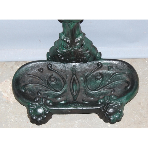 80 - An antique style cast iron stick stand in the manner of Coalbrookdale, approx 63cm tall