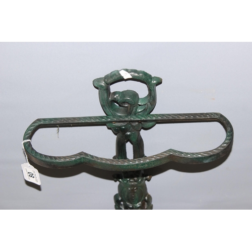 80 - An antique style cast iron stick stand in the manner of Coalbrookdale, approx 63cm tall