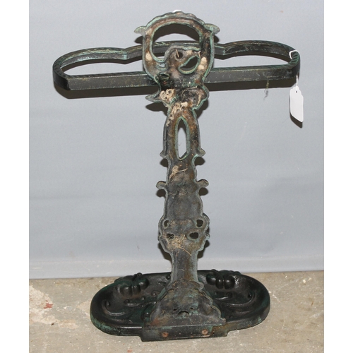 80 - An antique style cast iron stick stand in the manner of Coalbrookdale, approx 63cm tall