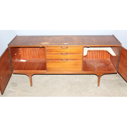 89 - A retro Meredew sideboard with 3 central drawers flanked by 2 cupboards, approx 166cm wide