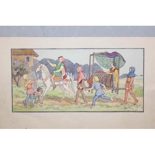 438 - I.E. Craven (XX), folio of original unframed artworks and others to inc various subjects