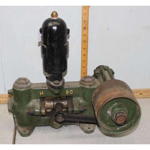 808 - Lister D Type stationary engine, 1.5HP, 700RPM, with water pump and hand crank, on galvanised trolle... 