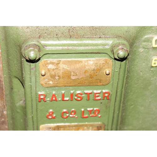 808 - Lister D Type stationary engine, 1.5HP, 700RPM, with water pump and hand crank, on galvanised trolle... 