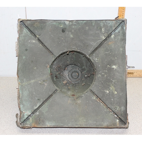 230 - A Victorian copper lantern top, approx 43cm square