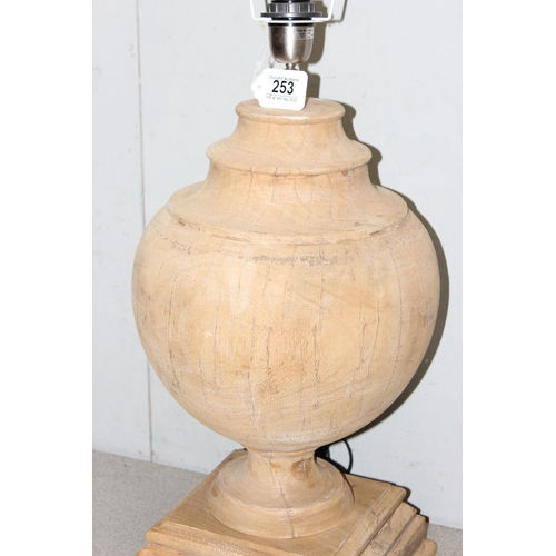 253 - An extremely large turned wooden lamp base, approx 75cm tall