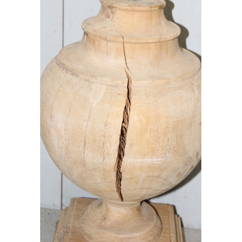 253 - An extremely large turned wooden lamp base, approx 75cm tall