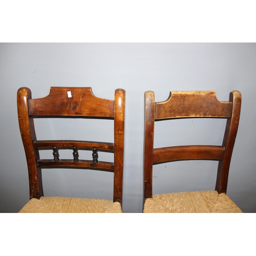 101 - A matched set of 6 Arts & Crafts period rush seated chairs