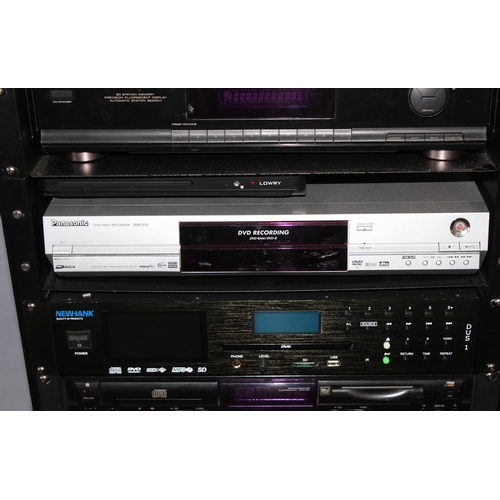 799 - Electronics on stacking stand to include a Videologic DRX-601E DAB Digital Radio Tuner, Ariston TX-5... 