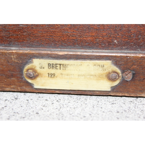 124 - An early 20th century square glazed table top display case by Bretherion & Son, ideal for antiques f... 