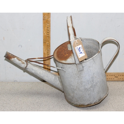 305 - 3 vintage galvanised watering cans to inc Beldray