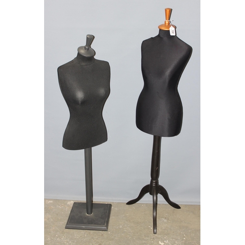 130 - 2 floor standing display mannequins, the larger approx 148cm tall