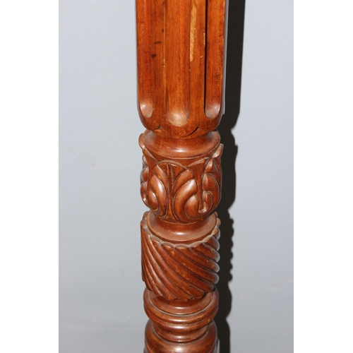 133 - A vintage carved wooden torchiere stand with octagonal top, approx 153cm tall