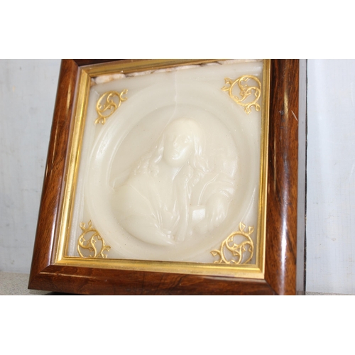 475 - 19th century moulded wax plaque entitled 'Womanhood' by Ann Good (1795 - 1878) of circular form with... 