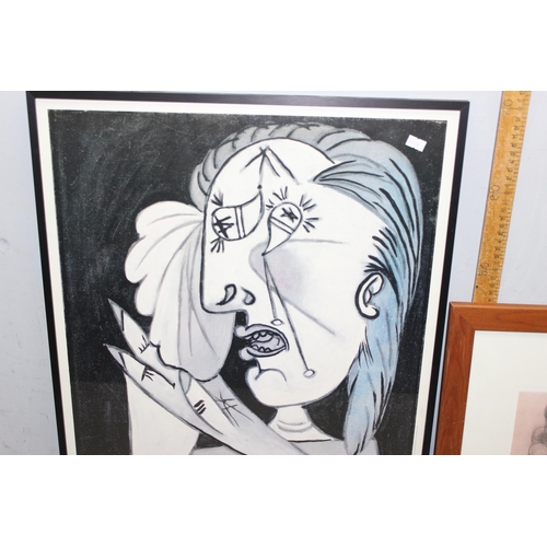 483 - A framed Picasso exhibition poster dated 2006 Del Prado gallery and a framed Picasso print (2)