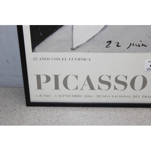 483 - A framed Picasso exhibition poster dated 2006 Del Prado gallery and a framed Picasso print (2)