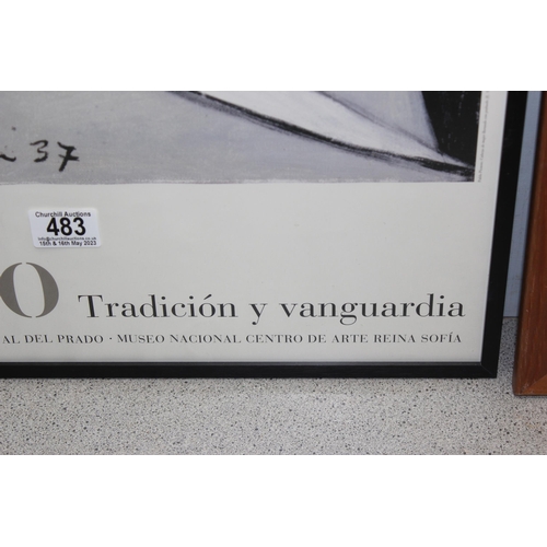 483 - A framed Picasso exhibition poster dated 2006 Del Prado gallery and a framed Picasso print (2)