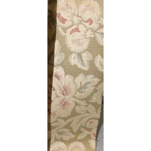 221 - Over 20 meters of light green floral upholstery fabric, flame retardant paperwork included