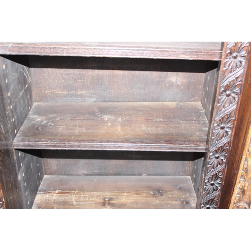 1 - An impressive late 19th century or early 20th century English antique Jacobean influence oak triple ... 