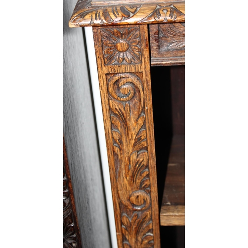 2 - An impressive late 19th century or early 20th century English antique Jacobean influence oak double ... 