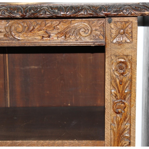 3 - An impressive late 19th century or early 20th century English antique Jacobean influence oak double ... 