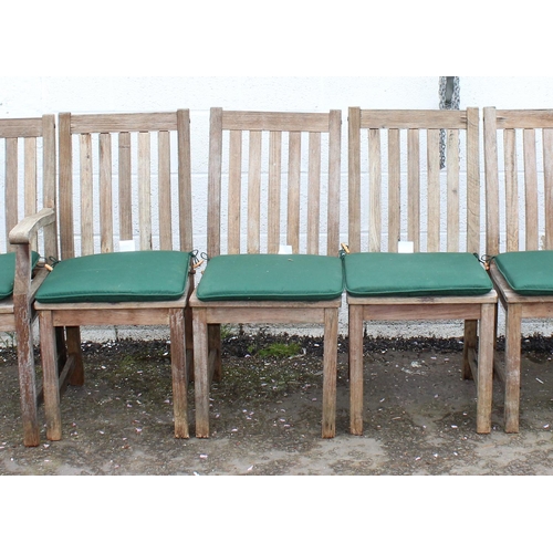 311 - A set of 6 weathered teak garden chairs