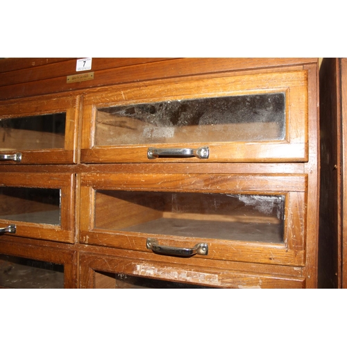 7 - A pair of early 20th Century haberdashery shop fitters display cabinet with plaque for 'J.C. King Lt... 