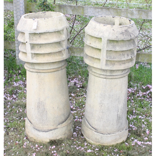 307 - A pair of large stoneware chimney pots, each approx 90cm tall