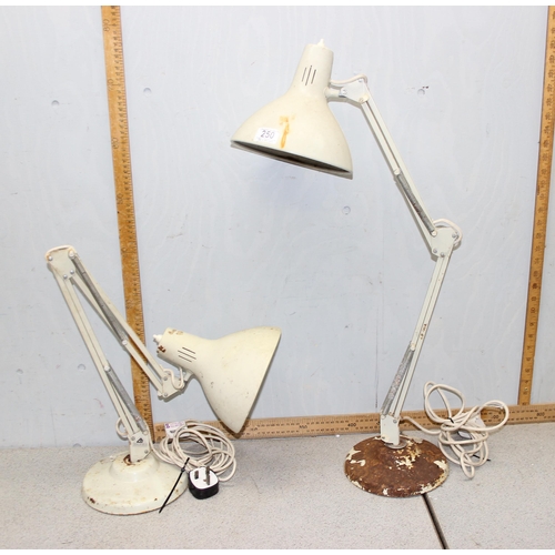 259 - 2 vintage Anglepoise style lamps with cream finish