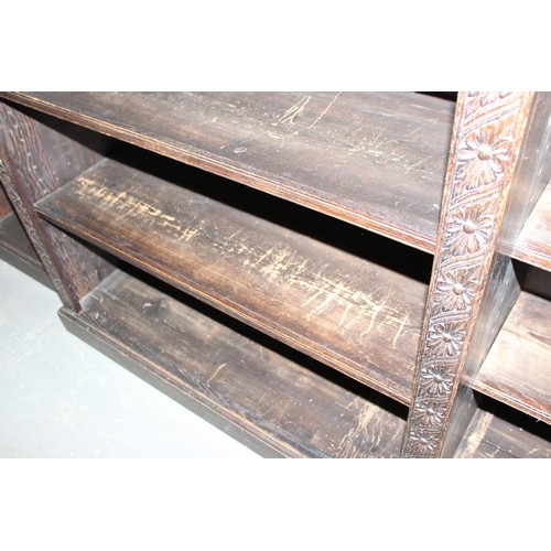 1 - An impressive late 19th century or early 20th century English antique Jacobean influence oak triple ... 