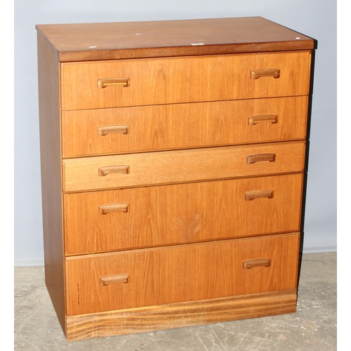 36 - A retro McIntosh 5 drawer chest of drawers, approx 85cm wide x 101cm tall