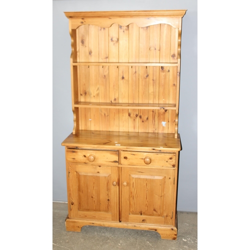 14 - A modern pine slim country kitchen dresser, 2 drawers over 2 cupboards, approx 97cm wide x 185cm tal... 