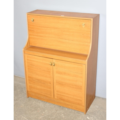 23 - Retro Schreiber bureau and bookshelf cupboard, approx 85cm wide