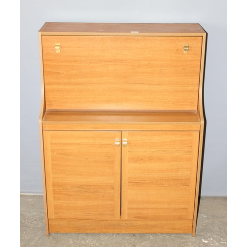 23 - Retro Schreiber bureau and bookshelf cupboard, approx 85cm wide