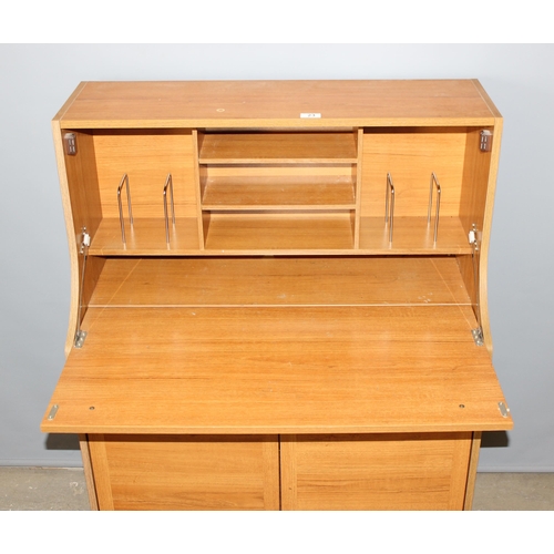 23 - Retro Schreiber bureau and bookshelf cupboard, approx 85cm wide