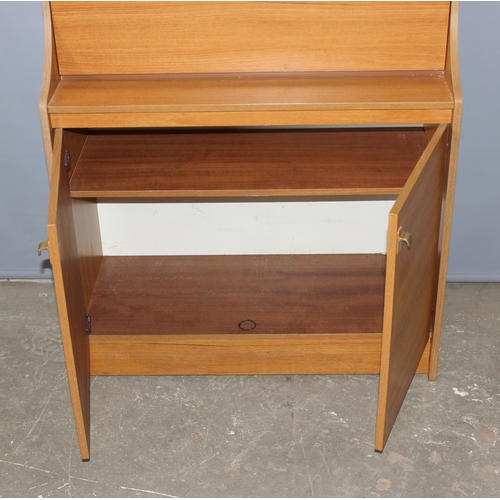 23 - Retro Schreiber bureau and bookshelf cupboard, approx 85cm wide