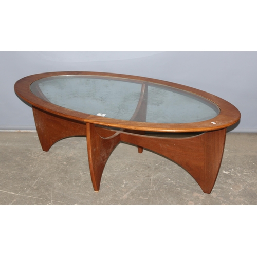 29 - A retro G-Plan Astro teak coffee table with glass inset top, approx 123cm wide x 66cm deep x 41cm ta... 