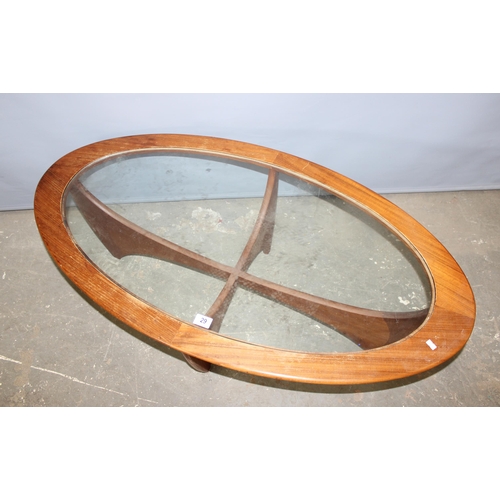 29 - A retro G-Plan Astro teak coffee table with glass inset top, approx 123cm wide x 66cm deep x 41cm ta... 