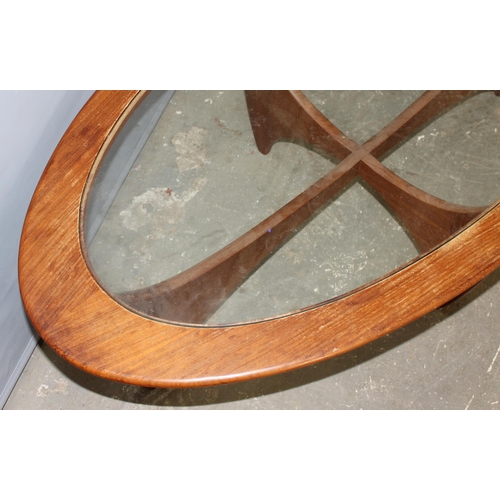 29 - A retro G-Plan Astro teak coffee table with glass inset top, approx 123cm wide x 66cm deep x 41cm ta... 