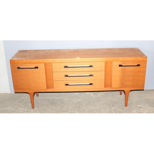 34 - A retro 3 drawer 2 door sideboard by Elliotts of Newbury, approx 173cm wide