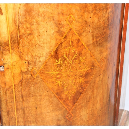 40 - A 19th century walnut credenza cabinet with marquetry inlay, approx 152cm wide