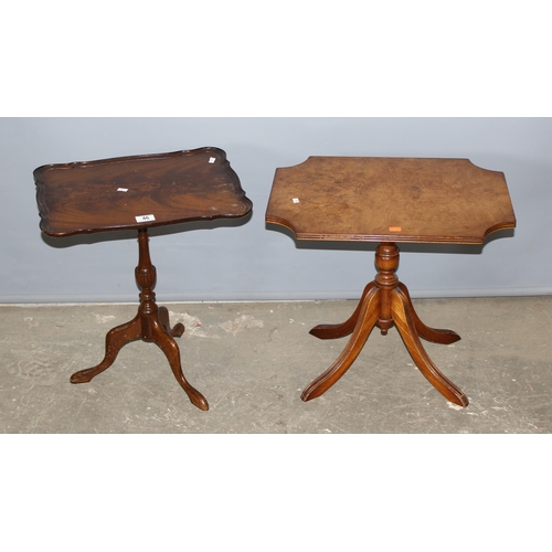 46 - 2 small antique style tables, the largest approx 53cm x 48cm