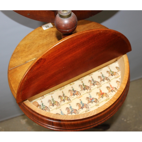 48 - A 19th-century walnut gentleman's shaving/vanity stand, having adjustable circular plain plate mirro... 