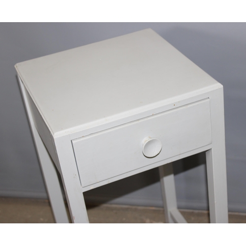 49 - A pair of vintage painted bedside tables with drawers, each approx 30cm wide