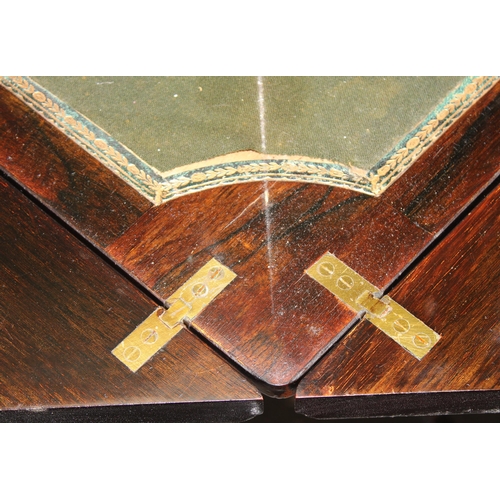 5 - A late Victorian or Edwardian Rosewood and Marquetry-Inlaid Envelope Card Table c.1900, with four pi... 