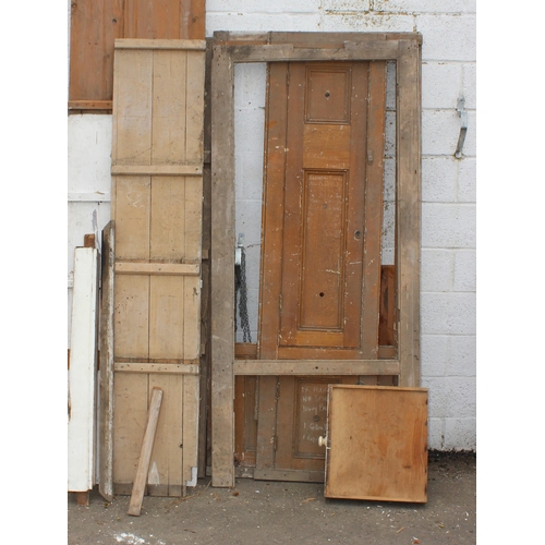 116 - A large qty of assorted Victorian pine cupboard pieces, likely the vast majority of 2 large painted ... 